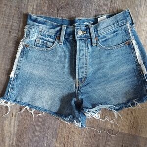 Old Navy Sky-Hi Denim Shorts With Side Fringe Detail